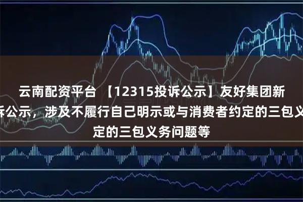 云南配资平台 【12315投诉公示】友好集团新增2件投诉公示，涉及不履行自己明示或与消费者约定的三包义务问题等
