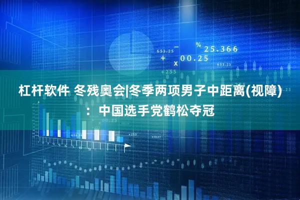 杠杆软件 冬残奥会|冬季两项男子中距离(视障)：中国选手党鹤松夺冠